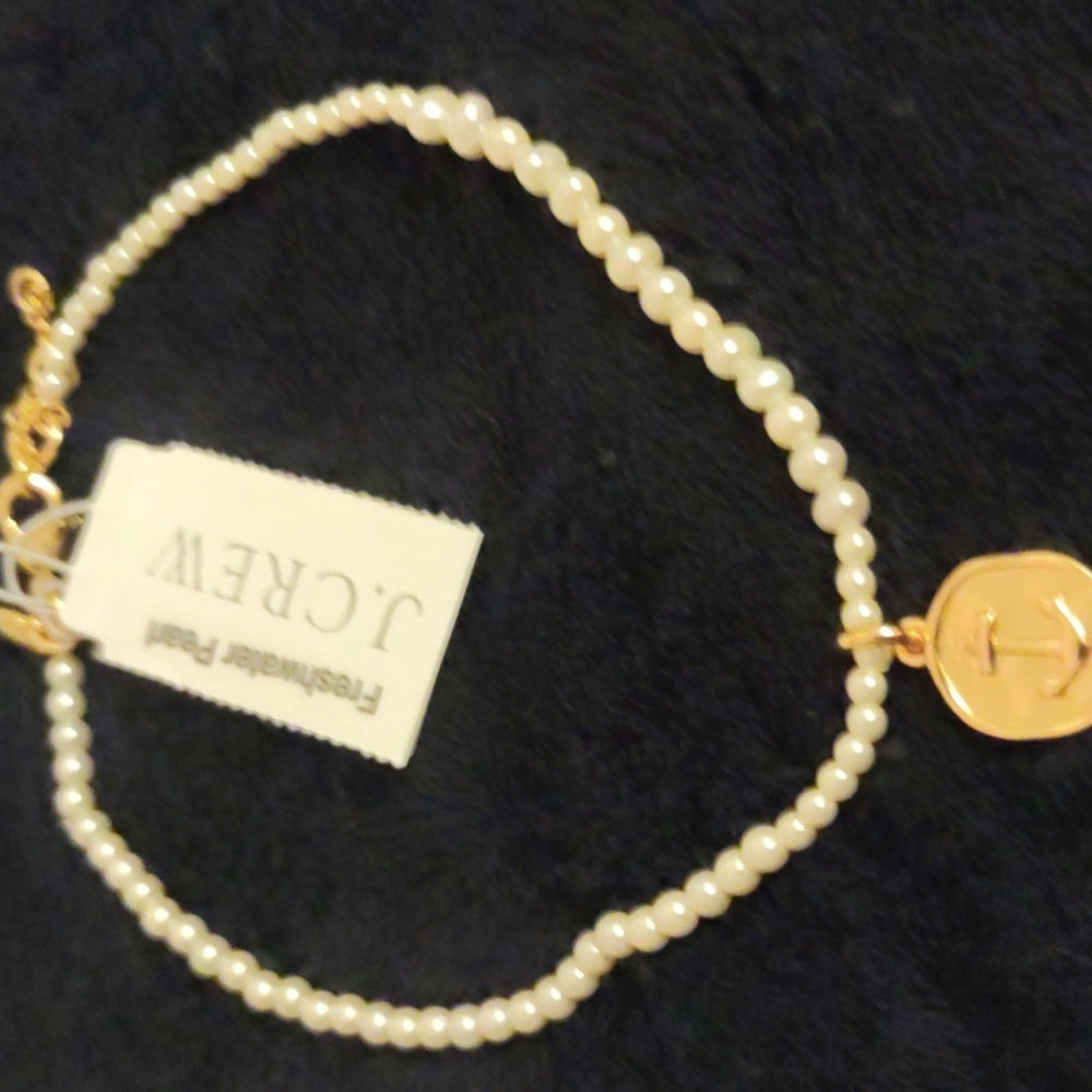 J. Crew Gold Charm Pearl Ankle Bracelet - Picture 2 of 3
